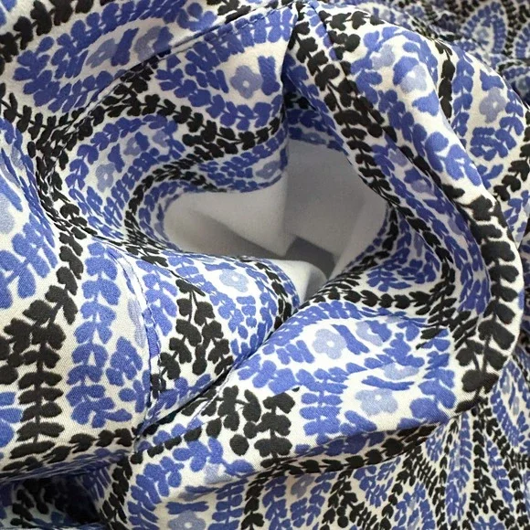 Derek Lam 10 Crosby Cassia Printed Tassel Hem Dress Boho Blue Size 6 - Picture 12 of 13